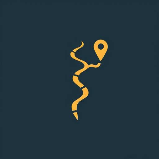 Icono estilizado de un mapa con un camino trazado