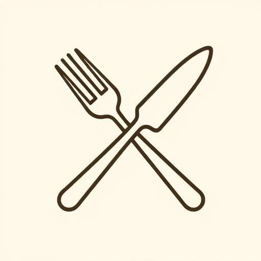 Icono estilizado de un tenedor y un cuchillo cruzados